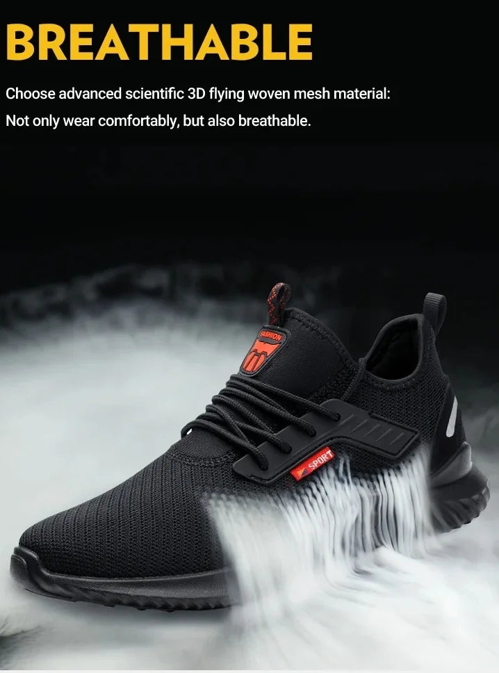 Men's safety shoes are characterized by steel toe protection, impact resistance, good breathability, durability and safety.