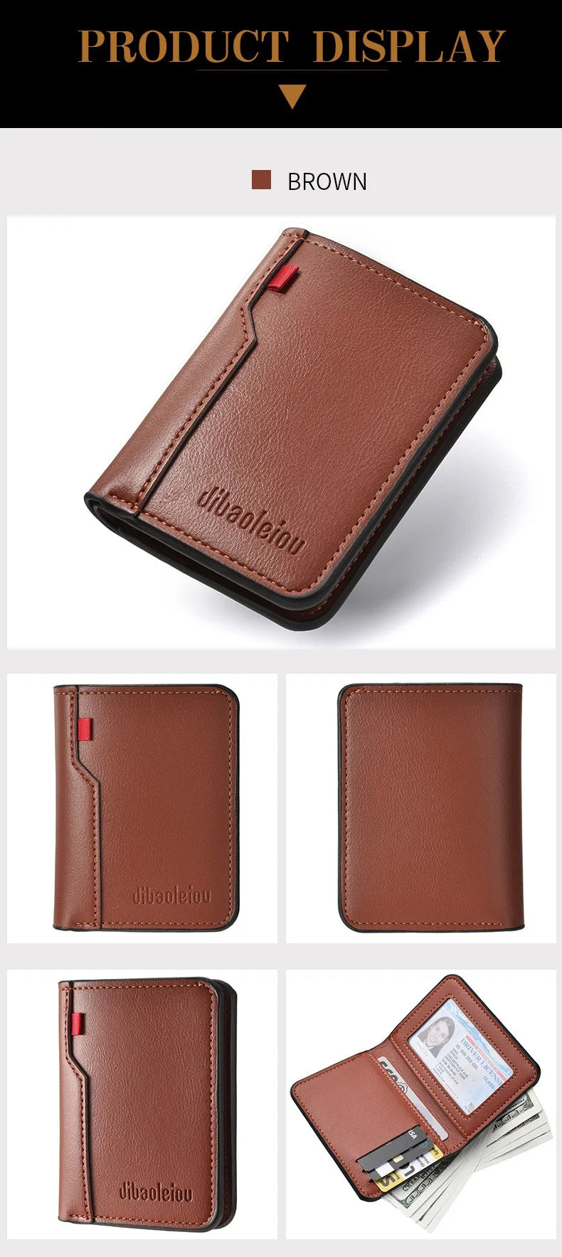 1Pc New Ultra-thin Mini Soft PU Leather Credit Card Wallet Holder Short Vertical High Quality Men's Wallet