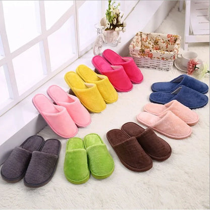Men Indoor Slippers Thicken Warm Plush Home Shoes Autumn Winter Shoes House Flat Floor Slipper Soft Silent Slides For Bedroom