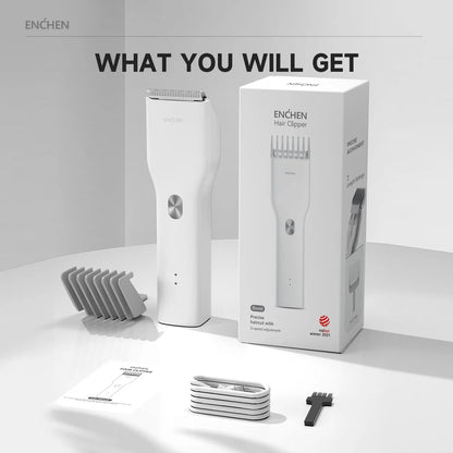 ENCHEN Boost-W Hair Trimmer For Men Kids Cordless USB Rechargeable Electric Hair Clipper Cutter Machine With Adjustable Comb