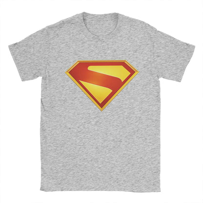 Supermans Logo Pure Cotton T-Shirt For Men's Beach  Aesthetic T Shirts Round Neck Hipster Tees Oversized Custom DIY Clothes