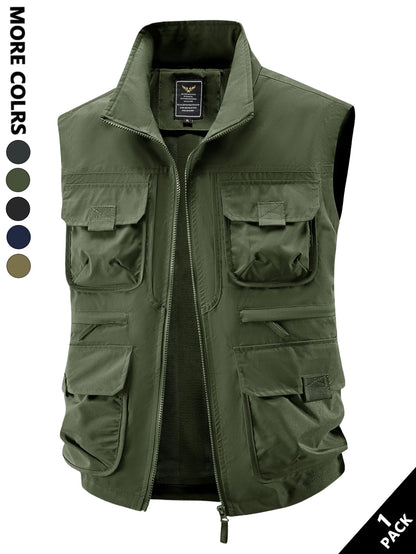 Men's Casual Work Vest, Windproof and Heat-Retaining, Suitable for Daily Commuting, Outdoor Travel, Workwear Matching, Layering at Home, Street Style, Short Trips