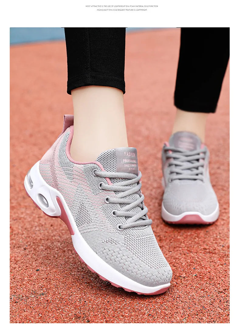 Sports shoes women's new summer women's shoes large size casual breathable lace-up running shoes