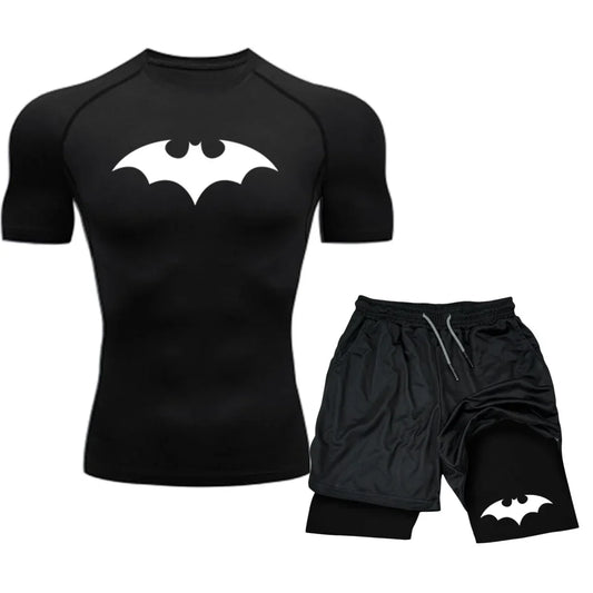 Men Sport Suits Rashguard Jiu Jitsu Jerseys Tights Pants Running T Shirt Boxing Sets Gym Training Muay Thai Shorts MMA Fightwear