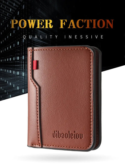 1Pc New Ultra-thin Mini Soft PU Leather Credit Card Wallet Holder Short Vertical High Quality Men's Wallet