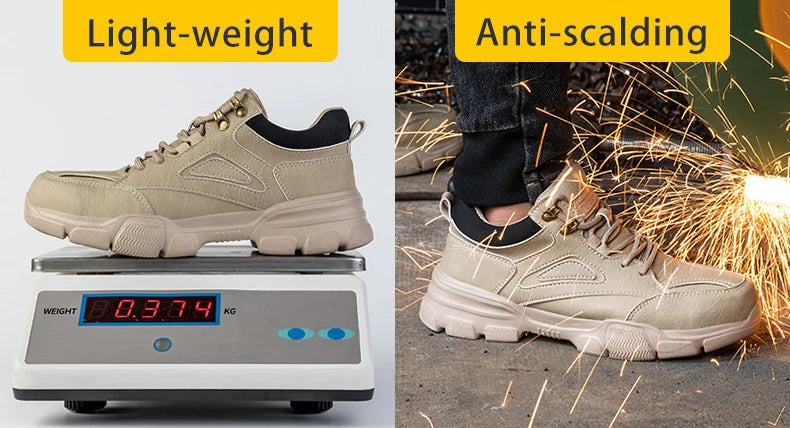 Safety Shoes Men Steel Toe Work Shoes Anti-smash Anti-puncture Indestructible Shoes Protective Boots Tactical Boots