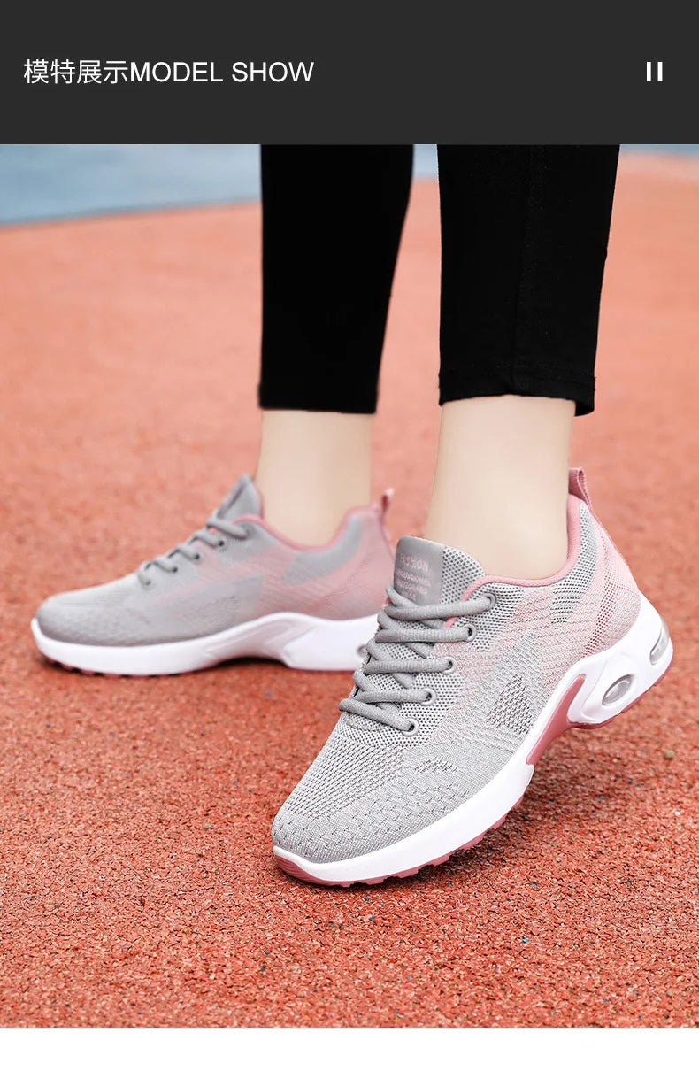 Sports shoes women's new summer women's shoes large size casual breathable lace-up running shoes