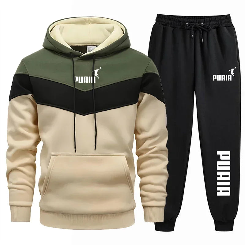 Men's Sportswear Set - Hooded Sweater + Trousers Ensemble - Casual Sportswear - Fashionable - Comfortable Outdoor Set