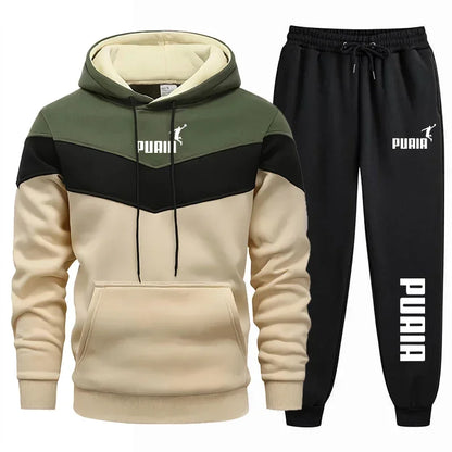 Men's Sportswear Set - Hooded Sweater + Trousers Ensemble - Casual Sportswear - Fashionable - Comfortable Outdoor Set