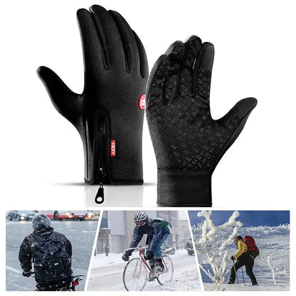 Men's Autumn and Winter Cold Resistant Bicycle Gloves Warm Outdoor Sports Running  Camping Skiing Gloves Motorcycle