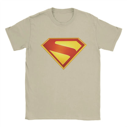 Supermans Logo Pure Cotton T-Shirt For Men's Beach  Aesthetic T Shirts Round Neck Hipster Tees Oversized Custom DIY Clothes