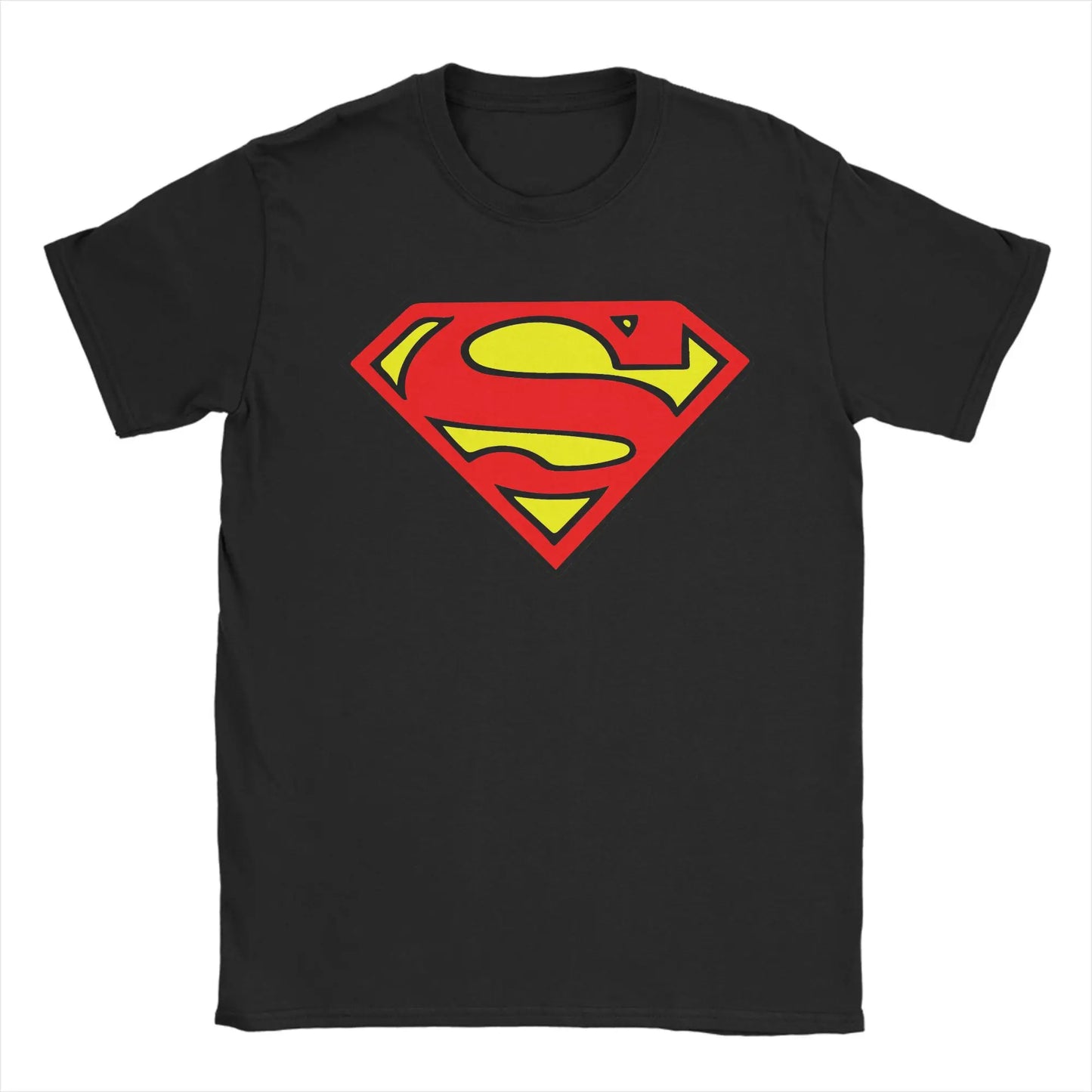Supermans Logo  T Shirts Men's  Cotton Casual T-Shirt Crew Neck Comic  Tee Shirt Short Sleeve Tops Printed