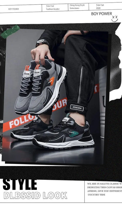 Fashion Men's Shoes Mesh Breathable Casual Sneakers Lace Up Comfort Running Shoes for Men Luxury Tennis Shoes Zapatillas Hombre