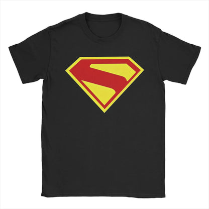 Supermans Logo  T Shirts Men's  Cotton Casual T-Shirt Crew Neck Comic  Tee Shirt Short Sleeve Tops Printed