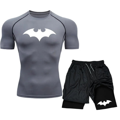 Men Sport Suits Rashguard Jiu Jitsu Jerseys Tights Pants Running T Shirt Boxing Sets Gym Training Muay Thai Shorts MMA Fightwear