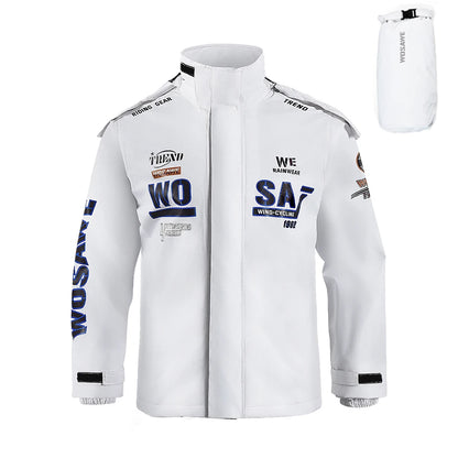 WOSAWE Motorcycle Raincoat Men Women Waterproof Motorcyclist Rider Raincoat Reflective Ebike Electric Scooter Biker Rain Jacket