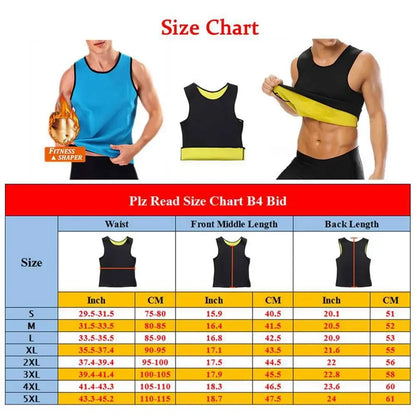 Men Shaperwear Waist Traine Sweat Vest Body Shaper Cincher Corset T-Shirts Neoprene Slimming Man Corsets