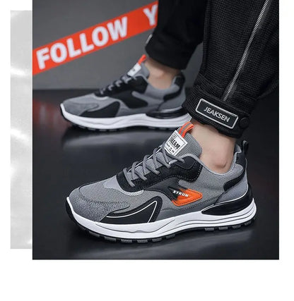 Fashion Men's Shoes Mesh Breathable Casual Sneakers Lace Up Comfort Running Shoes for Men Luxury Tennis Shoes Zapatillas Hombre