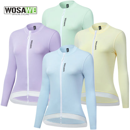 WOSAWE Women Cycling Jersey Breathable Quick Drying Cycling Clothes Anti-sweat Road Bike Shirt Slim Fit with two way YKK Zipper