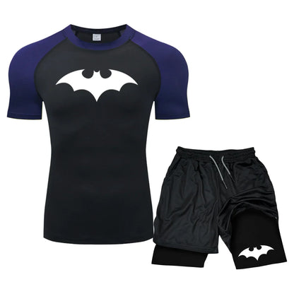 Men Sport Suits Rashguard Jiu Jitsu Jerseys Tights Pants Running T Shirt Boxing Sets Gym Training Muay Thai Shorts MMA Fightwear