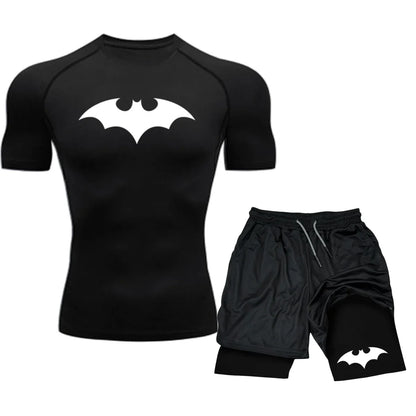 Men Sport Suits Rashguard Jiu Jitsu Jerseys Tights Pants Running T Shirt Boxing Sets Gym Training Muay Thai Shorts MMA Fightwear