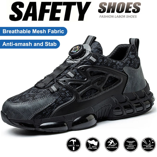 Steel Toe Shoes For Men And Women Comfortable And Safe Work Sports Shoes Industrial Anti Slip Puncture Resistant Safety Shoes