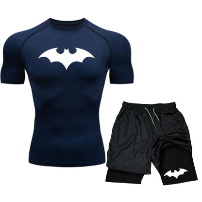 Men Sport Suits Rashguard Jiu Jitsu Jerseys Tights Pants Running T Shirt Boxing Sets Gym Training Muay Thai Shorts MMA Fightwear