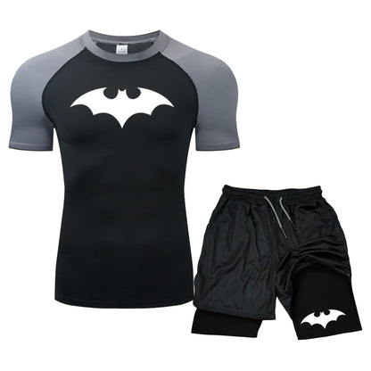 Men Sport Suits Rashguard Jiu Jitsu Jerseys Tights Pants Running T Shirt Boxing Sets Gym Training Muay Thai Shorts MMA Fightwear