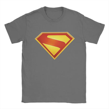 Supermans Logo Pure Cotton T-Shirt For Men's Beach  Aesthetic T Shirts Round Neck Hipster Tees Oversized Custom DIY Clothes