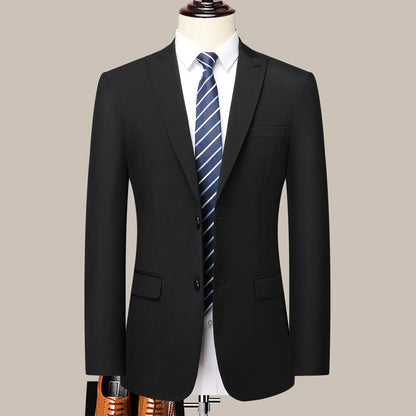 Man Suit (blazer+ Pants) Gentleman Fashion Business Double Split Casual Slim Solid Color Wedding Work Conjunto Hombre