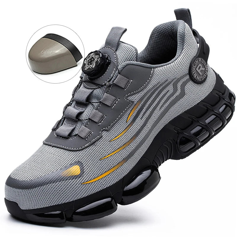 Indestructible Steel Toe Protective Safety Shoes Slip Resistant Abrasion Resistant Work Shoes Men Tough Comfortable Sneaker ﻿