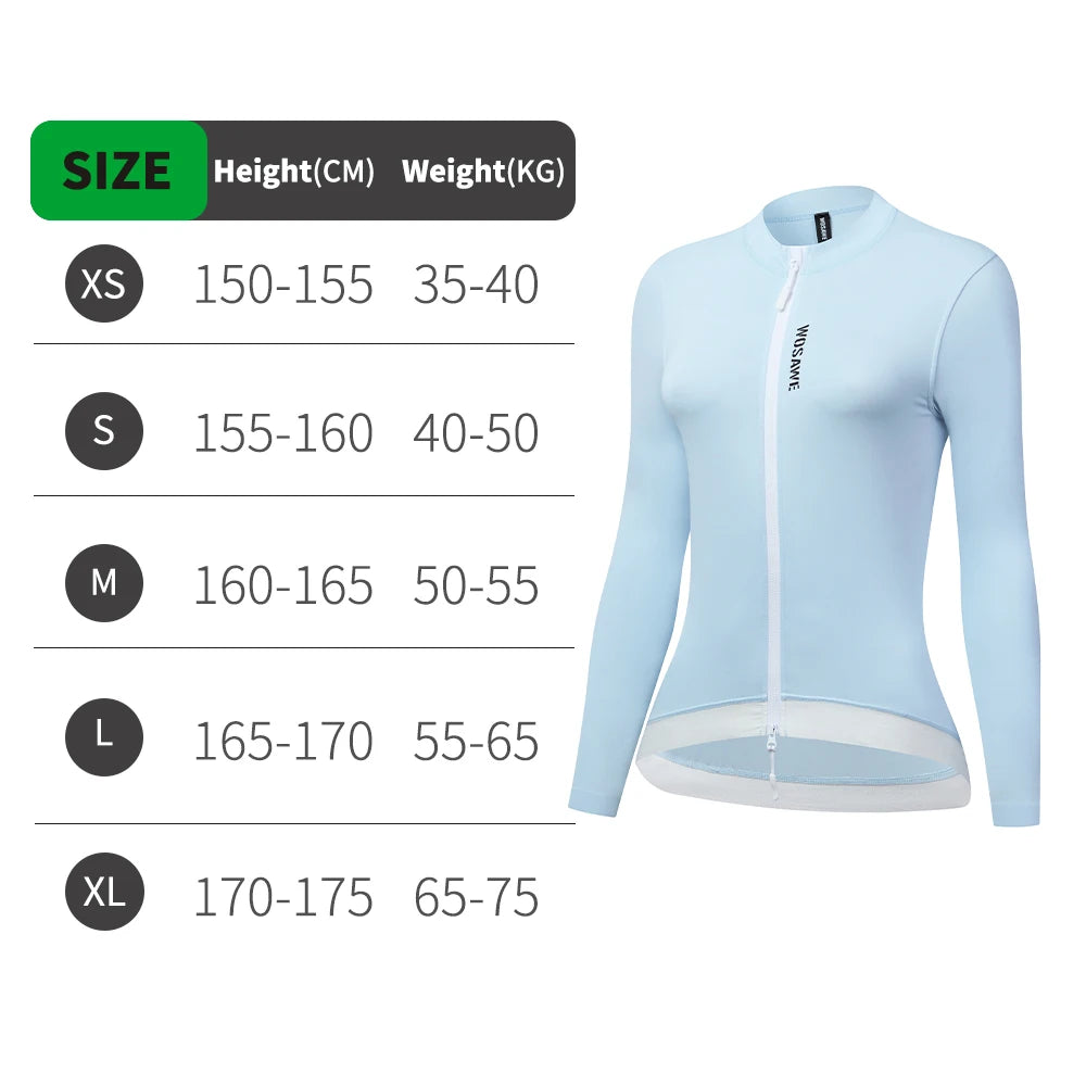 WOSAWE Women Cycling Jersey Breathable Quick Drying Cycling Clothes Anti-sweat Road Bike Shirt Slim Fit with two way YKK Zipper