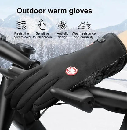 Men's Autumn and Winter Cold Resistant Bicycle Gloves Warm Outdoor Sports Running  Camping Skiing Gloves Motorcycle