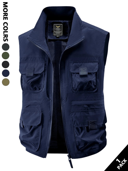 Men's Casual Work Vest, Windproof and Heat-Retaining, Suitable for Daily Commuting, Outdoor Travel, Workwear Matching, Layering at Home, Street Style, Short Trips