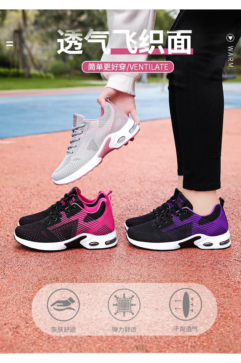 Sports shoes women's new summer women's shoes large size casual breathable lace-up running shoes