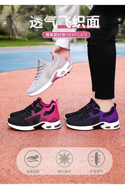 Sports shoes women's new summer women's shoes large size casual breathable lace-up running shoes