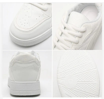 Fashionable and Luxurious New Men Sports Shoes Solid Color Round Toe Flat Spring Flat Bottom Thick Sole Comfortable Sports Shoes