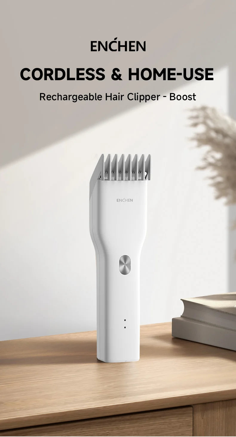 ENCHEN Boost-W Hair Trimmer For Men Kids Cordless USB Rechargeable Electric Hair Clipper Cutter Machine With Adjustable Comb