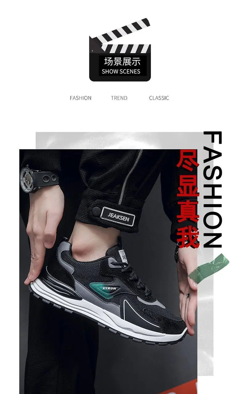 Fashion Men's Shoes Mesh Breathable Casual Sneakers Lace Up Comfort Running Shoes for Men Luxury Tennis Shoes Zapatillas Hombre